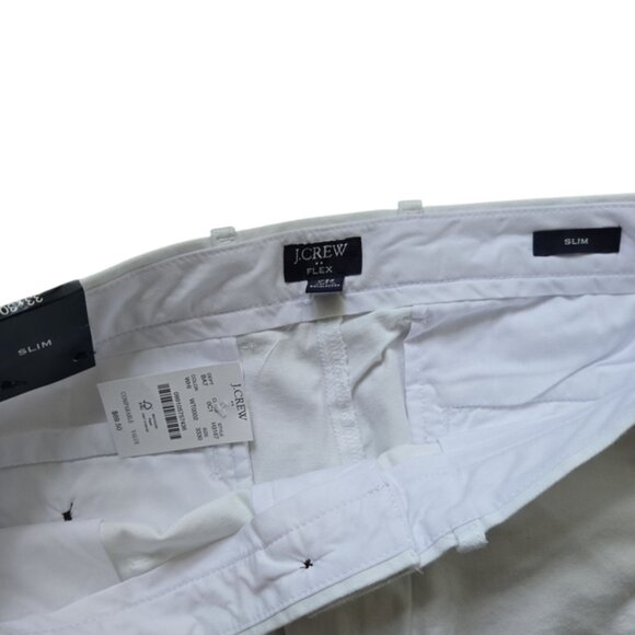 NWT J. Crew Factory Men's Preppy Slim Flex White Chino Pants ~ 33W 30 L - Picture 5 of 8